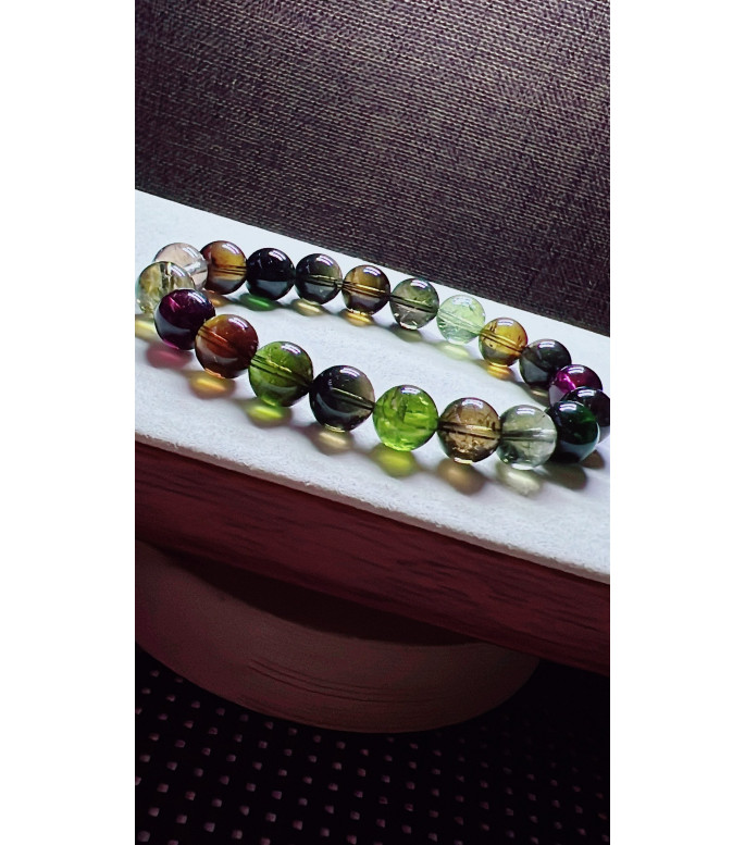 105F7 exquisite black sugar tourmaline bracelet, specification about 9.8mm, weight 30g