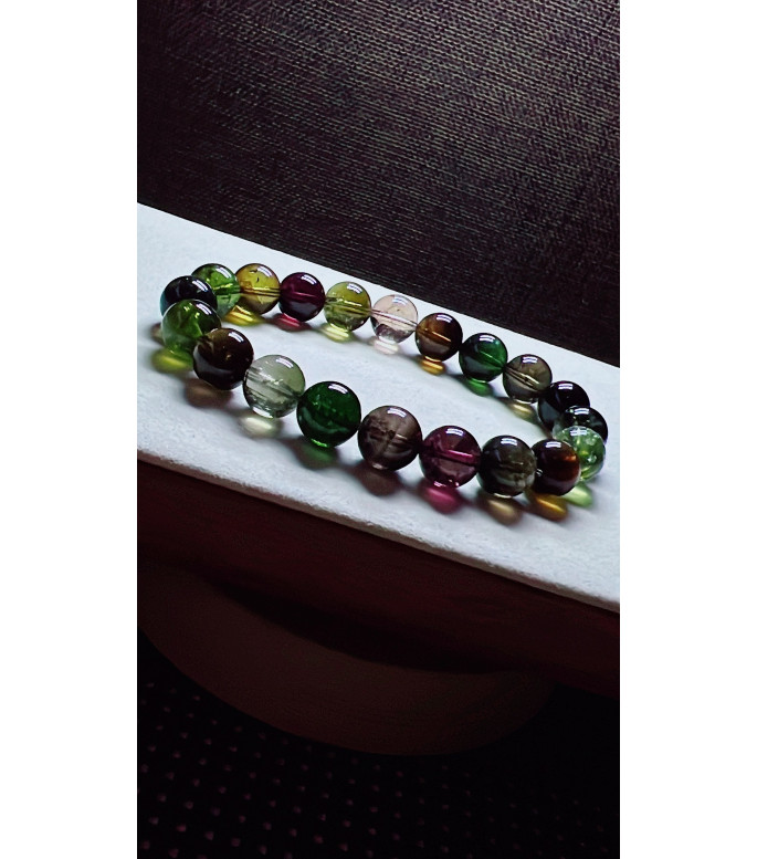 105F7 exquisite black sugar tourmaline bracelet, specification about 9.8mm, weight 30g