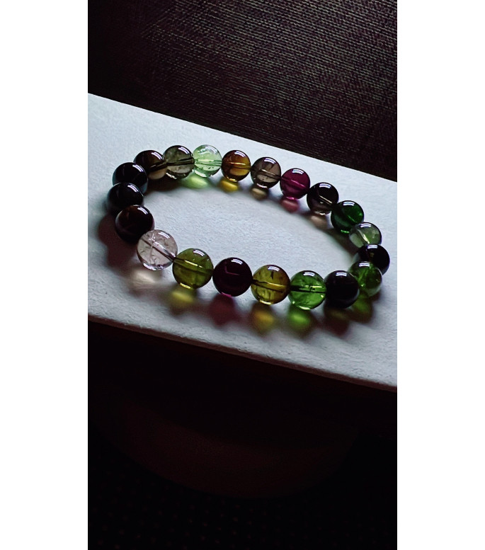 105F7 exquisite black sugar tourmaline bracelet, specification about 9.8mm, weight 30g