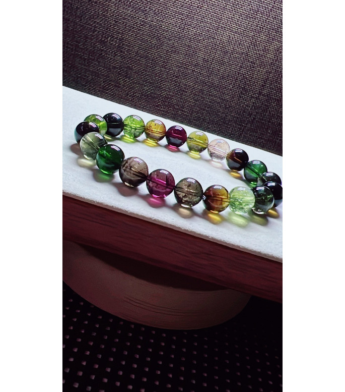 105F7 exquisite black sugar tourmaline bracelet, specification about 9.8mm, weight 30g