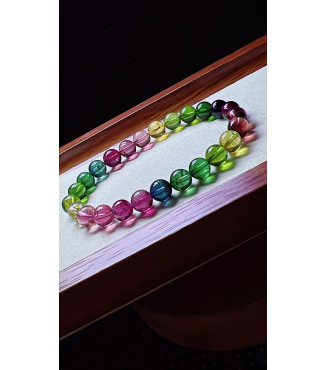 103F14 exquisite high-quality rainbow tourmaline bracelet, specification about 7.2mm