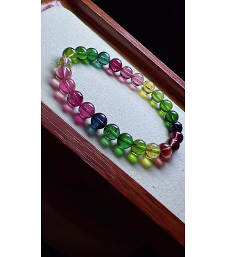 103F14 exquisite high-quality rainbow tourmaline bracelet, specification about 7.2mm