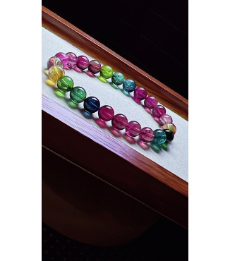 103F13 exquisite high-quality rainbow tourmaline bracelet, specification about 7.8mm