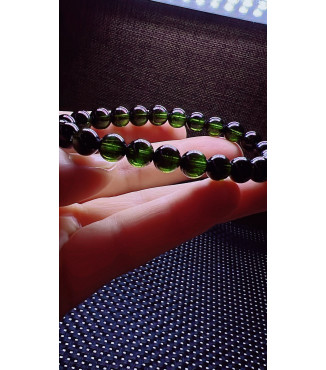 103F12 exquisite green tourmaline bracelet, specification about 7.5mm, weight 17.6 grams