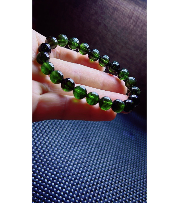 103F11 exquisite green tourmaline bracelet, specification about 9mm, weight 25.6g