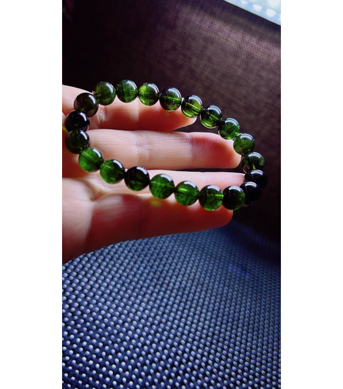 103F11 exquisite green tourmaline bracelet, specification about 9mm, weight 25.6g