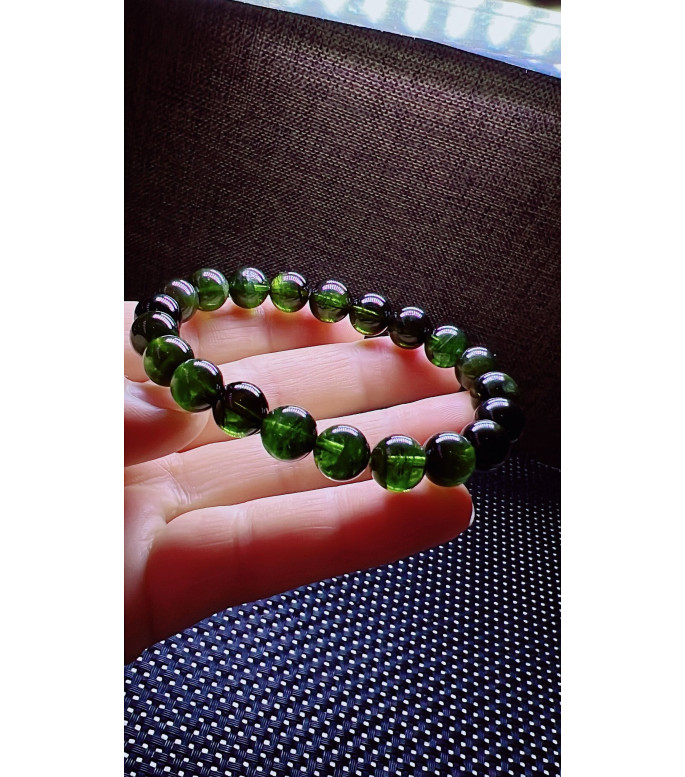 103F11 exquisite green tourmaline bracelet, specification about 9mm, weight 25.6g