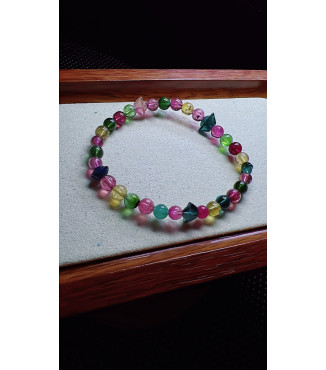 101F3 exquisite candy tourmaline bracelet, equipped with ingot shaped tourmaline, size