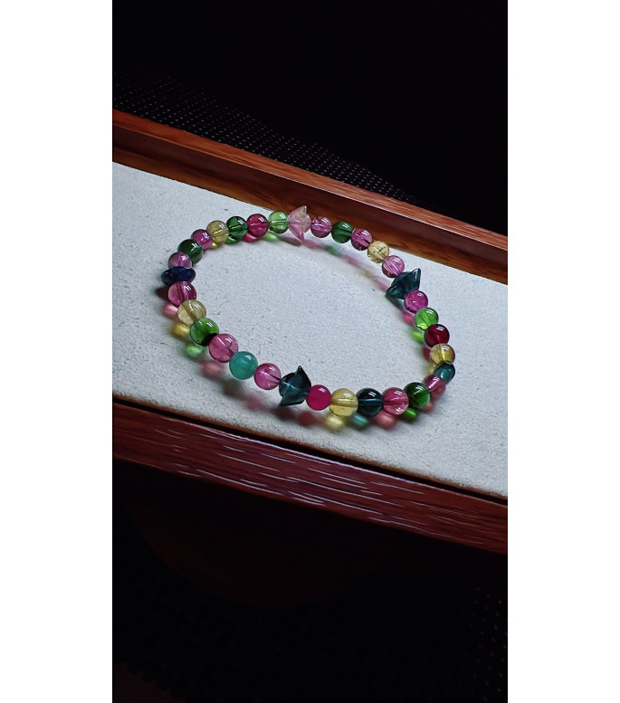 101F3 exquisite candy tourmaline bracelet, equipped with ingot shaped tourmaline, size