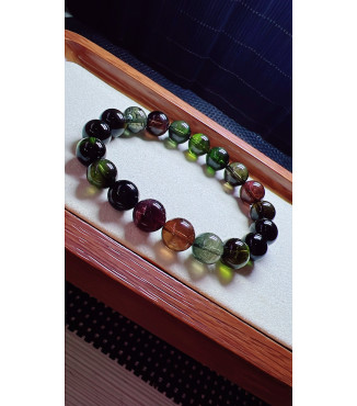 101F1 exquisite old mineral black sugar tourmaline bracelet, specification about 10mm