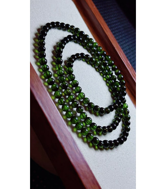 Exquisite green tourmaline three circle bracelet, size about 4.6mm, weight 19.3 grams