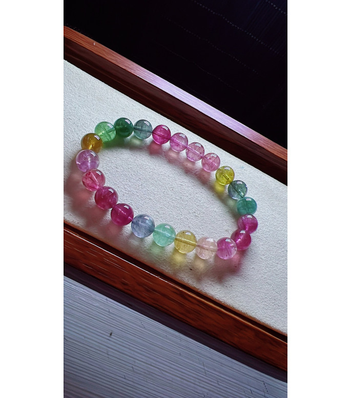 1230F12 exquisite light colored rainbow tourmaline bracelet, specification about 8.5mm 1230F12 exquisite light colored rainbow tourmaline bracelet, specification about 8.5mm
