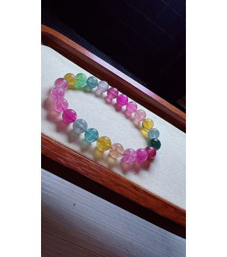 1230F11 exquisite light colored rainbow tourmaline bracelet, specification about 8.8mm
