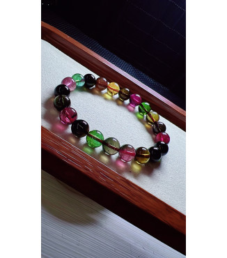 1230F8 exquisite old mine candy tourmaline bracelet, specification about 9mm, weight 24.8