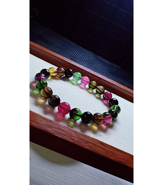 1230F8 exquisite old mine candy tourmaline bracelet, specification about 9mm, weight 24.8