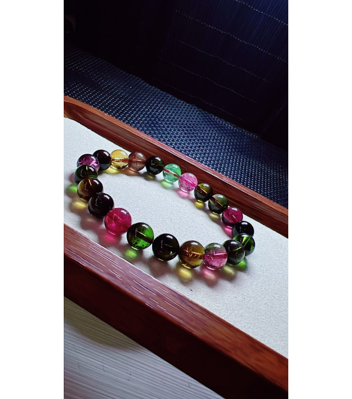 1230F8 exquisite old mine candy tourmaline bracelet, specification about 9mm, weight 24.8