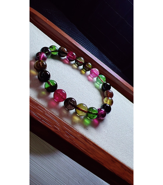 1230F8 exquisite old mine candy tourmaline bracelet, specification about 9mm, weight 24.8