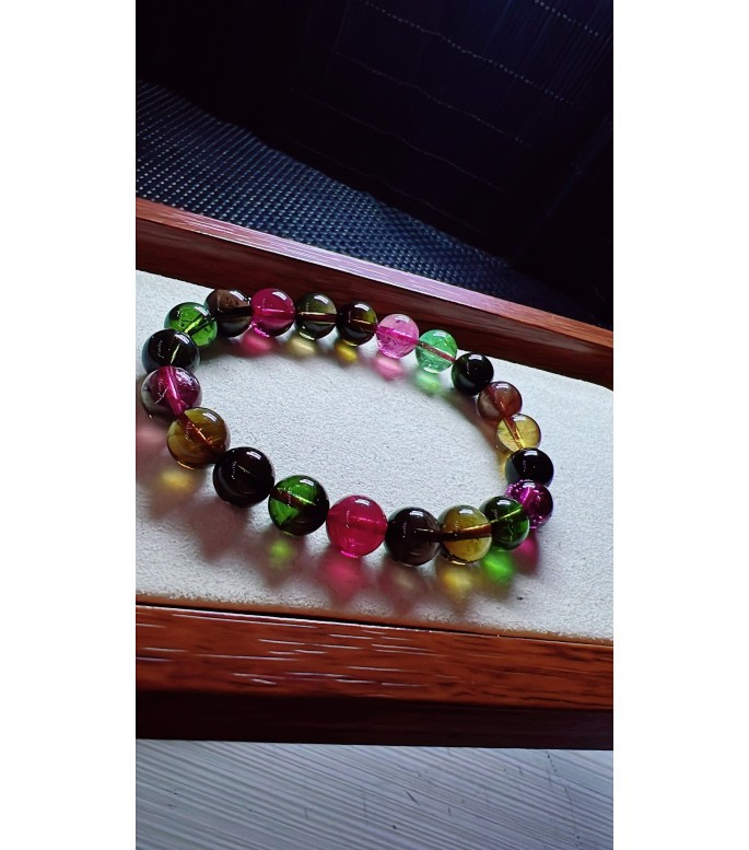 1230F8 exquisite old mine candy tourmaline bracelet, specification about 9mm, weight 24.8