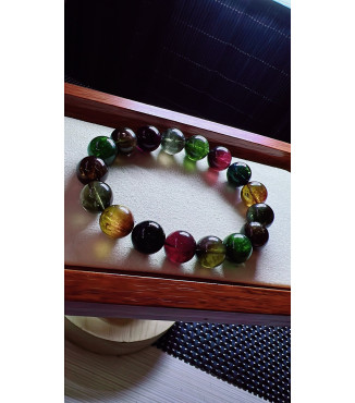 1230F6 exquisite black sugar tourmaline bracelet, specification about 12mm, weight 49.3