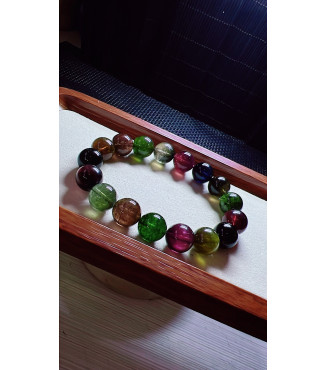 1230F5 exquisite black sugar tourmaline bracelet, specification about 12.5mm, weight 55.4