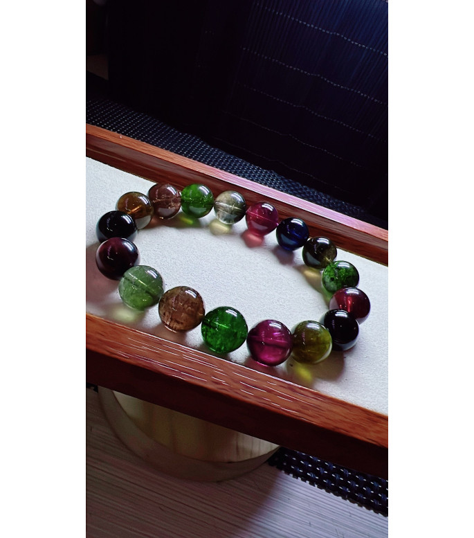 1230F5 exquisite black sugar tourmaline bracelet, specification about 12.5mm, weight 55.4 1230F5 exquisite black sugar tourmaline bracelet, specification about 12.5mm, weight 55.4