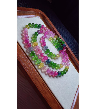 1230F4 exquisite rainbow tourmaline three circle bracelet, specification about 6.5mm