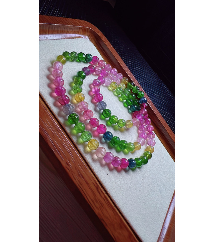 1230F4 exquisite rainbow tourmaline three circle bracelet, specification about 6.5mm 1230F4 exquisite rainbow tourmaline three circle bracelet, specification about 6.5mm