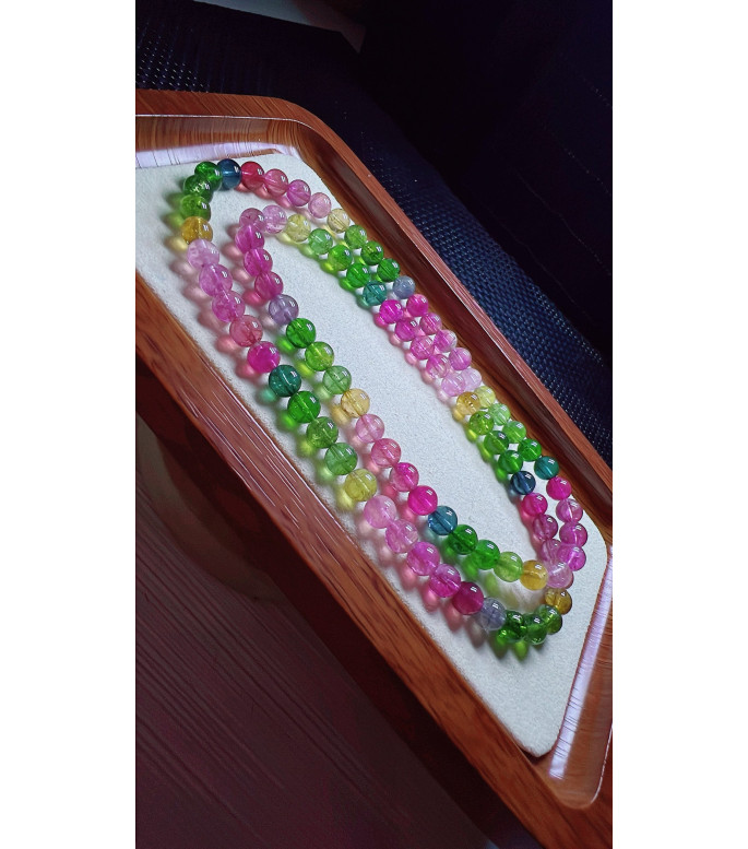 1230F4 exquisite rainbow tourmaline three circle bracelet, specification about 6.5mm 1230F4 exquisite rainbow tourmaline three circle bracelet, specification about 6.5mm