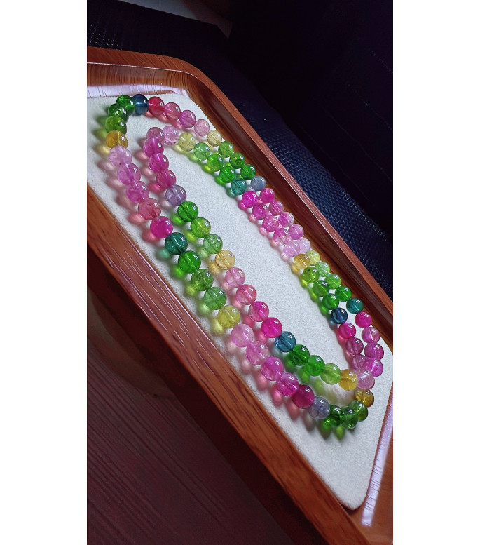 1230F4 exquisite rainbow tourmaline three circle bracelet, specification about 6.5mm 1230F4 exquisite rainbow tourmaline three circle bracelet, specification about 6.5mm