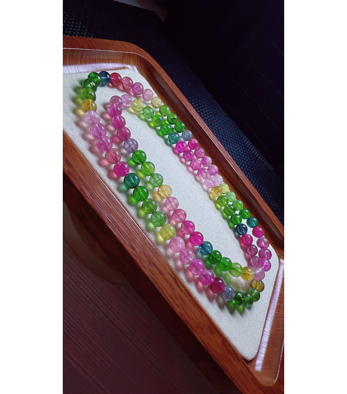 1230F4 exquisite rainbow tourmaline three circle bracelet, specification about 6.5mm 1230F4 exquisite rainbow tourmaline three circle bracelet, specification about 6.5mm