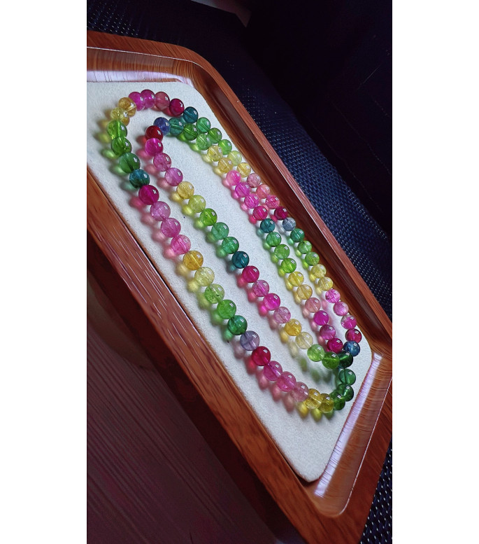 1230F3 exquisite rainbow tourmaline three circle bracelet, specification about 6.2mm 1230F3 exquisite rainbow tourmaline three circle bracelet, specification about 6.2mm