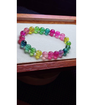 1227F10 exquisite fluorescent tourmaline bracelet, specification about 8.5mm, weight