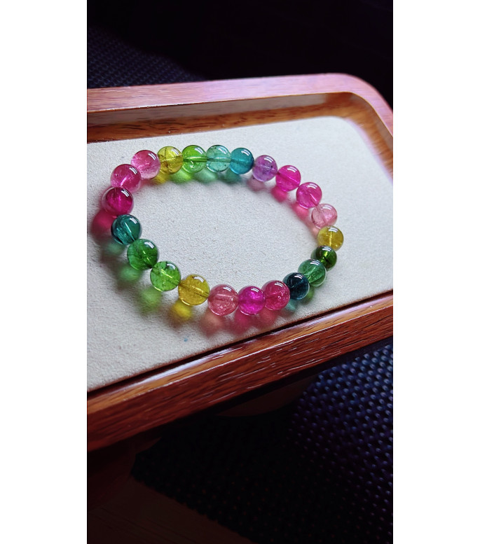 1227F10 exquisite fluorescent tourmaline bracelet, specification about 8.5mm, weight 1227F10 exquisite fluorescent tourmaline bracelet, specification about 8.5mm, weight