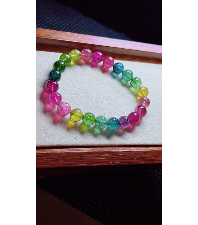 1227F10 exquisite fluorescent tourmaline bracelet, specification about 8.5mm, weight 1227F10 exquisite fluorescent tourmaline bracelet, specification about 8.5mm, weight