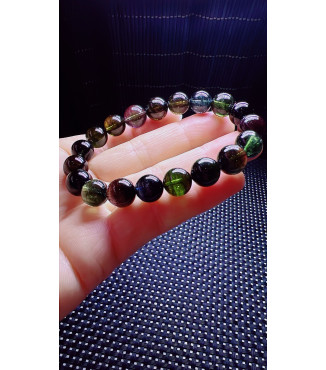 1227F1 exquisite old mineral black sugar tourmaline bracelet, specification about 10mm
