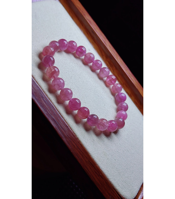 1225F8 exquisite pink tourmaline bracelet, specification about 8mm, weight 20.2 grams