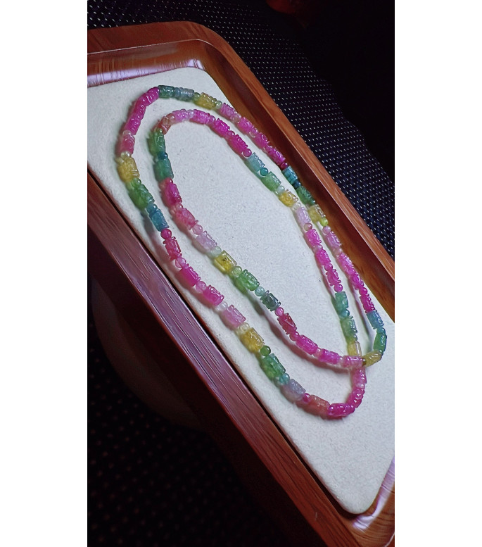 1225F4 exquisite patterned bead tourmaline three circle bracelet, size about 4 X6mm 1225F4 exquisite patterned bead tourmaline three circle bracelet, size about 4 X6mm