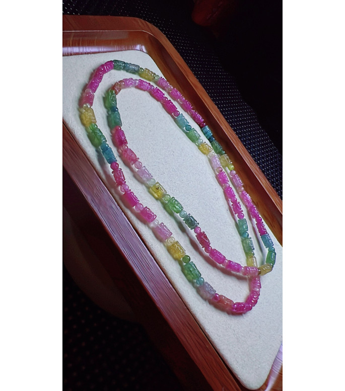 1225F4 exquisite patterned bead tourmaline three circle bracelet, size about 4 X6mm 1225F4 exquisite patterned bead tourmaline three circle bracelet, size about 4 X6mm