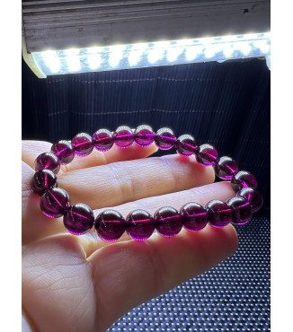 Exquisite Purple Toothed Black Garnet Bracelet, approximately 8.5mm in size, weighing