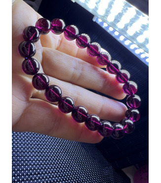 Exquisite Purple Toothed Black Garnet Bracelet, approximately 9mm in size, weighing 35.8