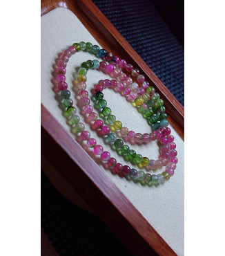 1223F7 exquisite watermelon rainbow tourmaline three circle bracelet, size about 5.2mm