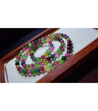 1223F2 exquisite candy tourmaline three circle bracelet, size about 6.5mm, weight 38.8