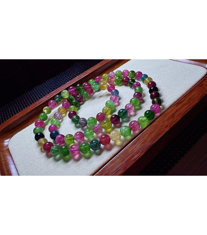 1223F2 exquisite candy tourmaline three circle bracelet, size about 6.5mm, weight 38.8 1223F2 exquisite candy tourmaline three circle bracelet, size about 6.5mm, weight 38.8