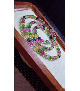 1223F1 exquisite candy tourmaline three circle bracelet, size about 6mm, weight 32.3g