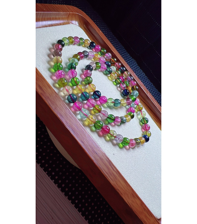 1223F1 exquisite candy tourmaline three circle bracelet, size about 6mm, weight 32.3g