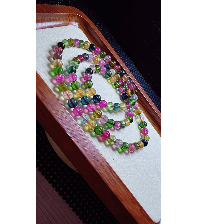 1223F1 exquisite candy tourmaline three circle bracelet, size about 6mm, weight 32.3g