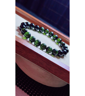 1219F8 exquisite green tourmaline bracelet, size about 8.5mm, weight 23g, crystal