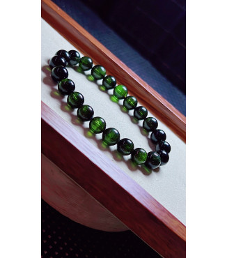 1219F8 exquisite green tourmaline bracelet, size about 8.5mm, weight 23g, crystal