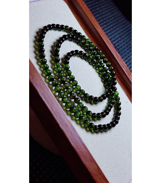 1219F5 exquisite green tourmaline three circle bracelet, size about 4.6mm, weight 19.3g