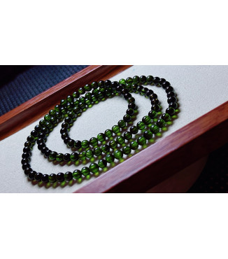 1219F5 exquisite green tourmaline three circle bracelet, size about 4.6mm, weight 19.3g